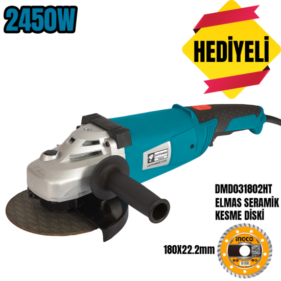 TAŞLAMA 180 MM 2450W (1 adet ING-DMD031802HT hediyeli)