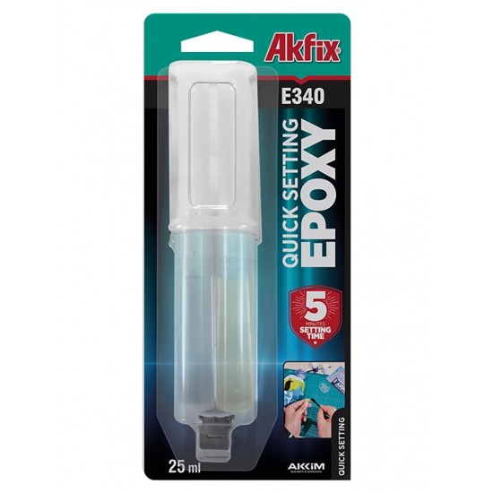 Akfix E340 Hızlı Epoksi Yapıştırıcı Şırınga 25ml